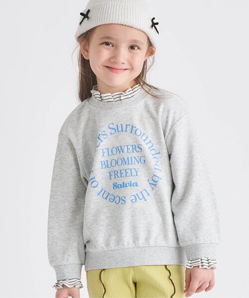 apres les cours(アプレレクール)の「【WEB限定/ジュニア対応】レイヤードロゴトレーナー(スウェット・キッズ・グレー/ピンク/ネイビー・80/90/100/120/130/140/110)」の1枚目の写真
