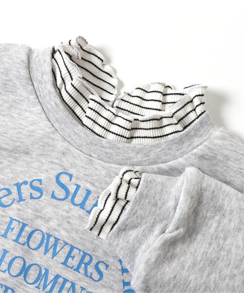 apres les cours(アプレレクール)の「【WEB限定/ジュニア対応】レイヤードロゴトレーナー(スウェット・キッズ・グレー/ピンク/ネイビー・80/90/100/120/130/140/110)」の5枚目の写真