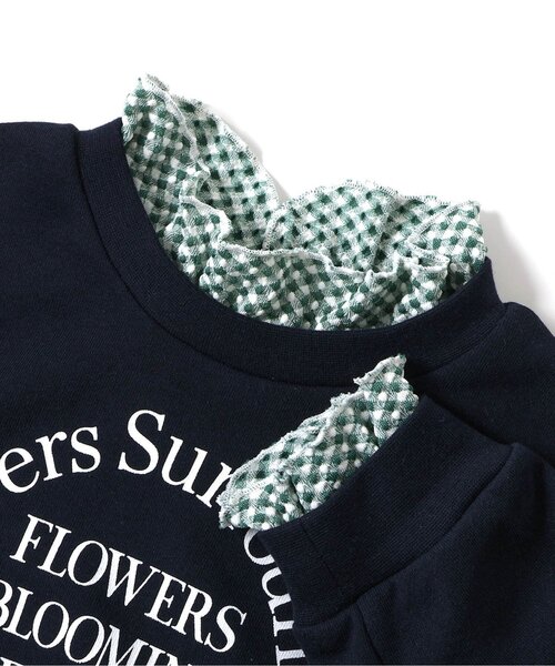 apres les cours(アプレレクール)の「【WEB限定/ジュニア対応】レイヤードロゴトレーナー(スウェット・キッズ・グレー/ピンク/ネイビー・80/90/100/120/130/140/110)」の6枚目の写真