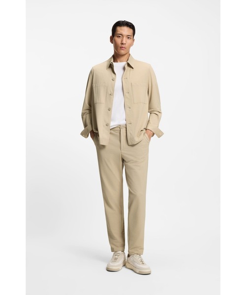 BOSS（ボス）の「リラックスフィット オーバーシャツ ストレッチシアサッカー（シャツ/ブラウス・メンズ・ベージュ・52/46/54/56/50/44/48）」の5枚目の写真