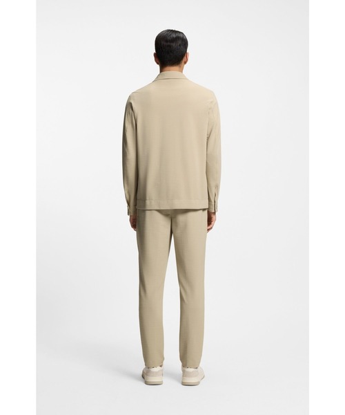 BOSS（ボス）の「リラックスフィット オーバーシャツ ストレッチシアサッカー（シャツ/ブラウス・メンズ・ベージュ・52/46/54/56/50/44/48）」の4枚目の写真