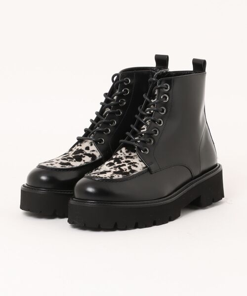 PASCUCCI(パスクッチ)の「【PASCUCCI】ラウンドトウUチップレースアップブーツ(D3008D)(ブーツ・レディース・ブラック系その他・35/39/38/37/36)」の1枚目の写真