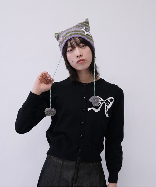 セール】【 cunii 】星 モチーフ ボーダー ニット キャット ハット