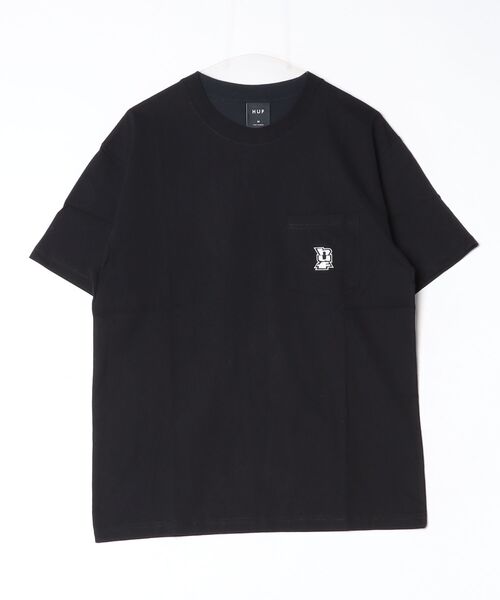 HUF（ハフ）の「HUF MEGABLAST S/S POCKET TEE ハフ 胸ポケット メガブラスト ロゴ刺繍 Tシャツ（Tシャツ/カットソー・メンズ・ブラック・SMALL/MEDIUM/LARGE/X-LARGE）」の8枚目の写真