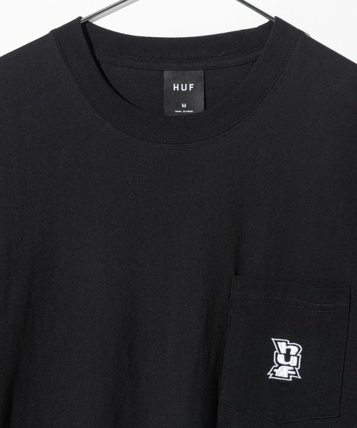 HUF（ハフ）の「HUF MEGABLAST S/S POCKET TEE ハフ 胸ポケット メガブラスト ロゴ刺繍 Tシャツ（Tシャツ/カットソー・メンズ・ブラック・SMALL/MEDIUM/LARGE/X-LARGE）」の4枚目の写真