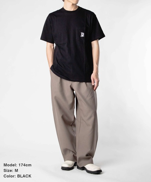 HUF（ハフ）の「HUF MEGABLAST S/S POCKET TEE ハフ 胸ポケット メガブラスト ロゴ刺繍 Tシャツ（Tシャツ/カットソー・メンズ・ブラック・SMALL/MEDIUM/LARGE/X-LARGE）」の9枚目の写真