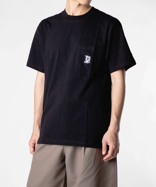 HUF（ハフ）の「HUF MEGABLAST S/S POCKET TEE ハフ 胸ポケット メガブラスト ロゴ刺繍 Tシャツ（Tシャツ/カットソー・メンズ・ブラック・SMALL/MEDIUM/LARGE/X-LARGE）」の10枚目の写真