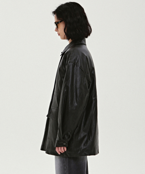 NICK&NICOLE(ニックアンドニコール)の「CLASSIC STRING MIDI LEATHER PADDING_BLACK(ダウンジャケット/コート・レディース・その他・FREE)」の2枚目の写真