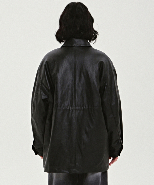 NICK&NICOLE(ニックアンドニコール)の「CLASSIC STRING MIDI LEATHER PADDING_BLACK(ダウンジャケット/コート・レディース・その他・FREE)」の3枚目の写真