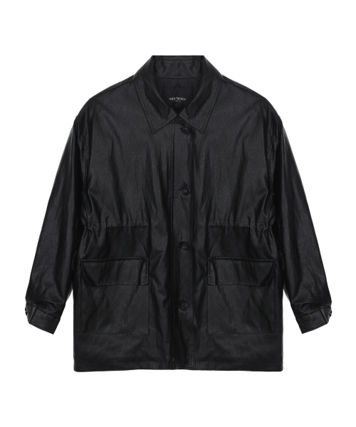 NICK&NICOLE(ニックアンドニコール)の「CLASSIC STRING MIDI LEATHER PADDING_BLACK(ダウンジャケット/コート・レディース・その他・FREE)」の4枚目の写真