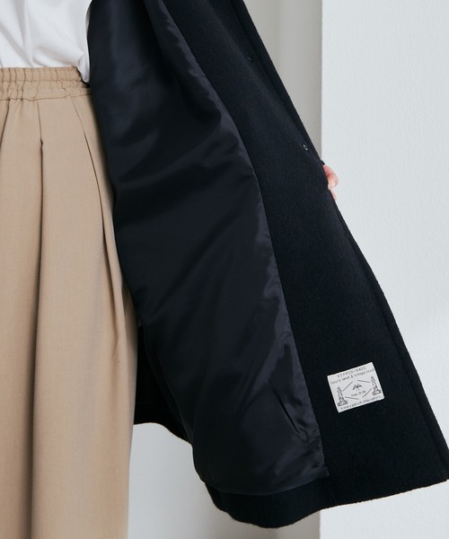 PUAL CE CIN（ピュアルセシン）の「【日本製】ビーバーウール ステンカラーコート（ステンカラーコート・レディース・ブラック・FREE）」の2枚目の写真