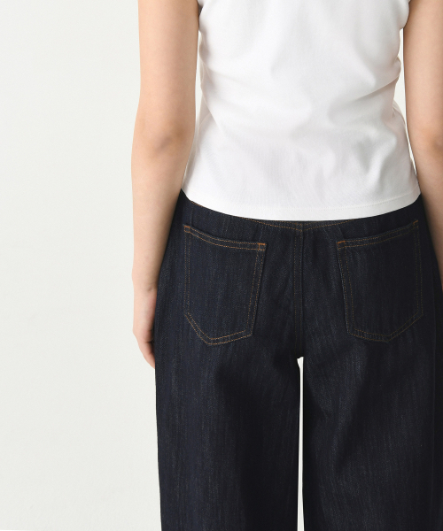 MUSINSA STANDARD WOMAN（ムシンサスタンダードウーマン）の「ウィメンズリネンライクワンタックエクストラワイドデニムパンツ[ディープインディゴ]（デニムパンツ・レディース・その他・30/24/25/26/27/28/29）」の6枚目の写真