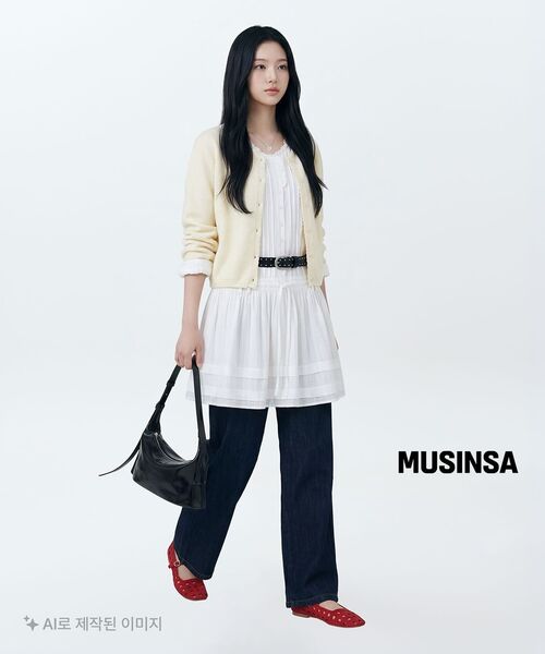 MUSINSA STANDARD WOMAN（ムシンサスタンダードウーマン）の「ウィメンズリネンライクワンタックエクストラワイドデニムパンツ[ディープインディゴ]（デニムパンツ・レディース・その他・30/24/25/26/27/28/29）」の7枚目の写真