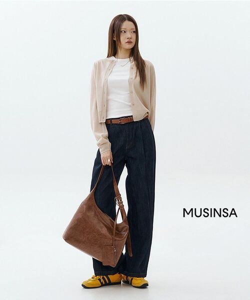 MUSINSA STANDARD WOMAN（ムシンサスタンダードウーマン）の「ウィメンズリネンライクワンタックエクストラワイドデニムパンツ[ディープインディゴ]（デニムパンツ・レディース・その他・30/24/25/26/27/28/29）」の10枚目の写真