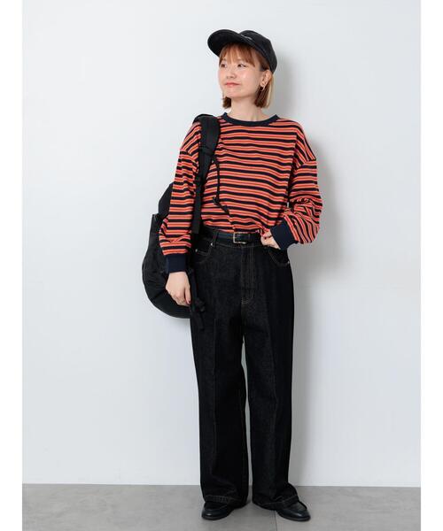 Lugnoncure（ルノンキュール）の「天竺マルチボーダー長袖カットソー（その他トップス・レディース・オフホワイト/ブラウン・F）」の4枚目の写真