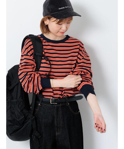 Lugnoncure（ルノンキュール）の「天竺マルチボーダー長袖カットソー（その他トップス・レディース・オフホワイト/ブラウン・F）」の6枚目の写真