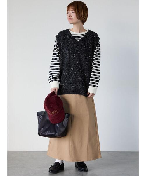 Lugnoncure（ルノンキュール）の「天竺マルチボーダー長袖カットソー（その他トップス・レディース・オフホワイト/ブラウン・F）」の7枚目の写真