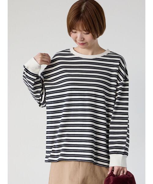 Lugnoncure（ルノンキュール）の「天竺マルチボーダー長袖カットソー（その他トップス・レディース・オフホワイト/ブラウン・F）」の9枚目の写真