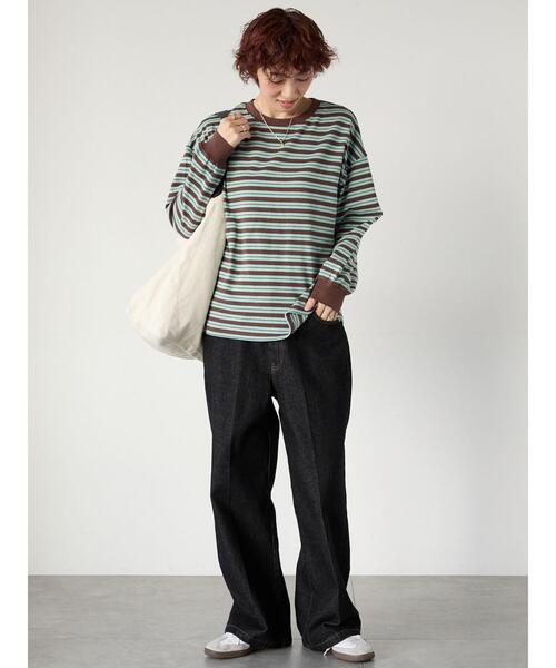 Lugnoncure（ルノンキュール）の「天竺マルチボーダー長袖カットソー（その他トップス・レディース・オフホワイト/ブラウン・F）」の10枚目の写真