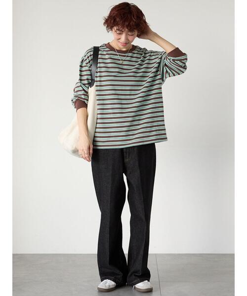 Lugnoncure（ルノンキュール）の「天竺マルチボーダー長袖カットソー（その他トップス・レディース・オフホワイト/ブラウン・F）」の11枚目の写真