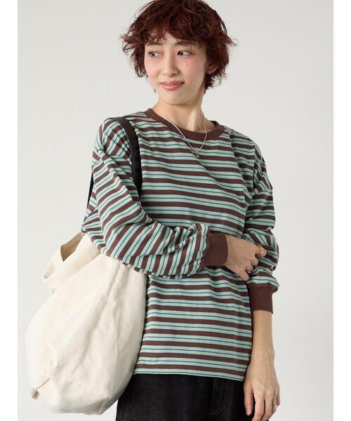 Lugnoncure（ルノンキュール）の「天竺マルチボーダー長袖カットソー（その他トップス・レディース・オフホワイト/ブラウン・F）」の13枚目の写真