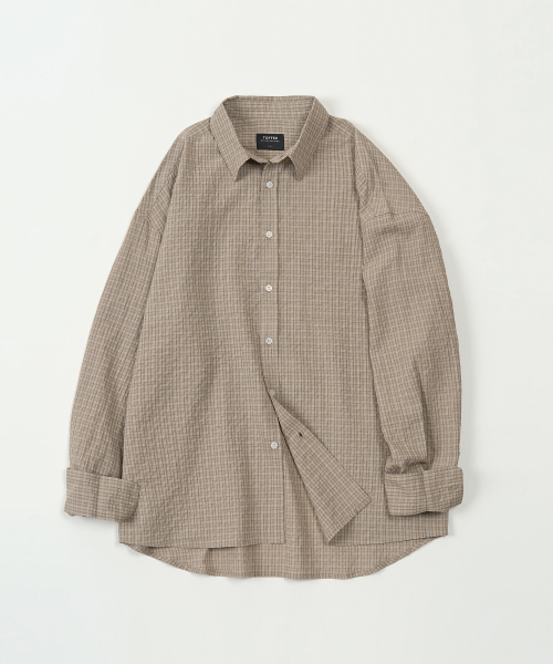 TOFFEE(トフィー)の「エニーチェックシャツ (ベージュ)(シャツ/ブラウス・メンズ・その他・MEDIUM/LARGE/X-LARGE)」の2枚目の写真