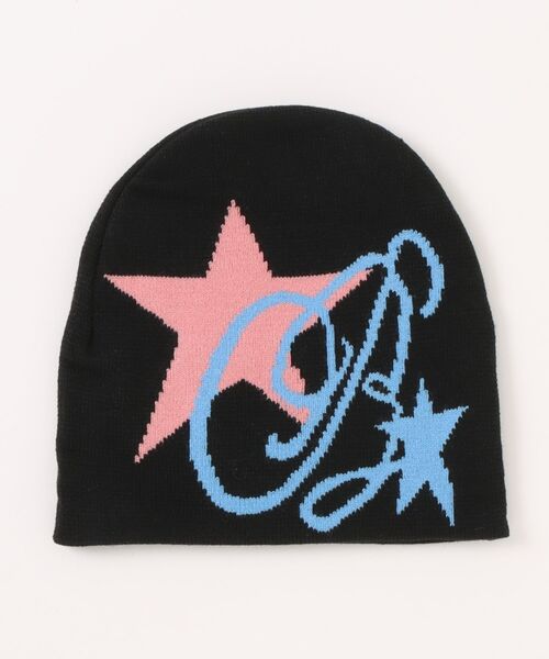 Port（ポート）の「【 IMARI / イマリ 】 スター ＆ ロゴ ジャカード ニット ビーニー #（ニットキャップ/ビーニー・レディース・ブラック/ブラック系その他・FREE）」の4枚目の写真
