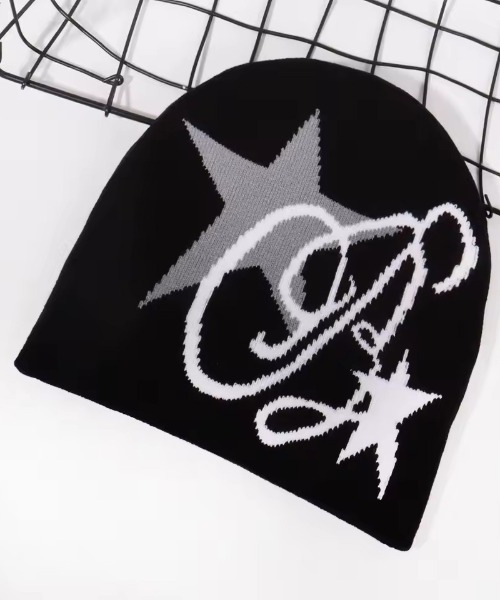 Port（ポート）の「【 IMARI / イマリ 】 スター ＆ ロゴ ジャカード ニット ビーニー #（ニットキャップ/ビーニー・レディース・ブラック/ブラック系その他・FREE）」の10枚目の写真