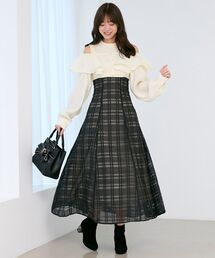 ウエストきゅっとフリルワンピース