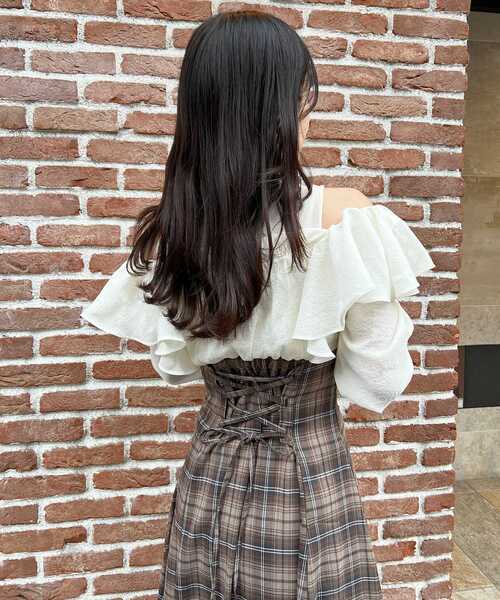 MAJESTIC LEGON(マジェスティックレゴン)の「ウエストきゅっとフリルワンピース(ワンピース・レディース・ブラック系その他/グレー/ブラック/ベージュ/ブラウン系その他2・LARGE/MEDIUM/SMALL/X-SMALL)」の7枚目の写真