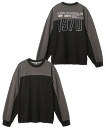 QUNTSTYLE（キュントスタイル）の「ビッグシルエット切替プリントスウェットトレーナー　薄手素材（スウェット・キッズ）」