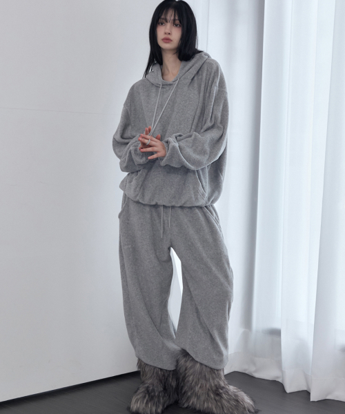 RENSE(レンセ)の「Melange Fleece Pintuck Pants Gray(スウェットパンツ・レディース・その他・FREE)」の4枚目の写真