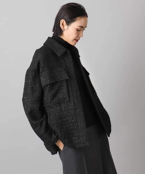 MICHEL KLEIN(ミッシェル・クラン)の「ファンシーツイードCPOジャケット(その他アウター・レディース・ブラック・38)」の18枚目の写真