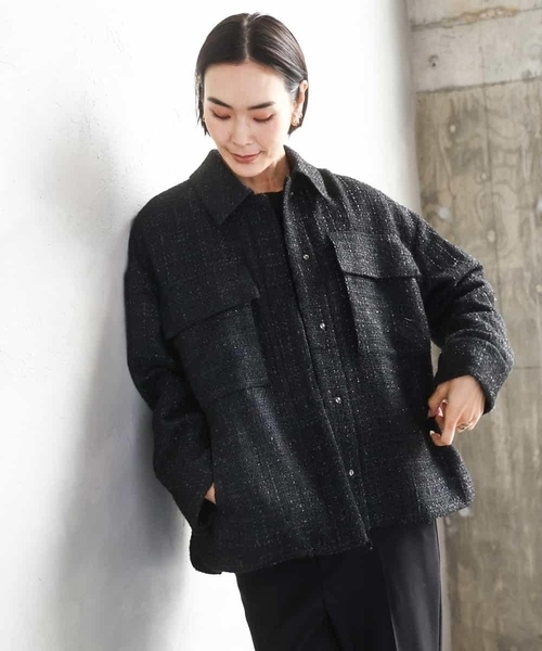 MICHEL KLEIN(ミッシェル・クラン)の「ファンシーツイードCPOジャケット(その他アウター・レディース・ブラック・38)」の3枚目の写真