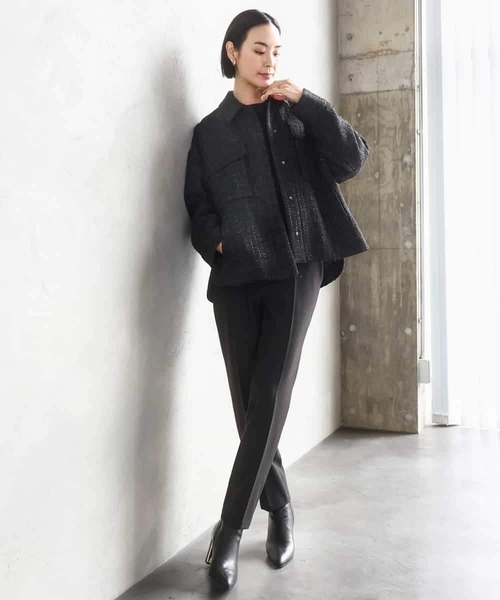 MICHEL KLEIN(ミッシェル・クラン)の「ファンシーツイードCPOジャケット(その他アウター・レディース・ブラック・38)」の5枚目の写真