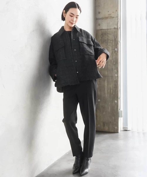 MICHEL KLEIN(ミッシェル・クラン)の「ファンシーツイードCPOジャケット(その他アウター・レディース・ブラック・38)」の6枚目の写真
