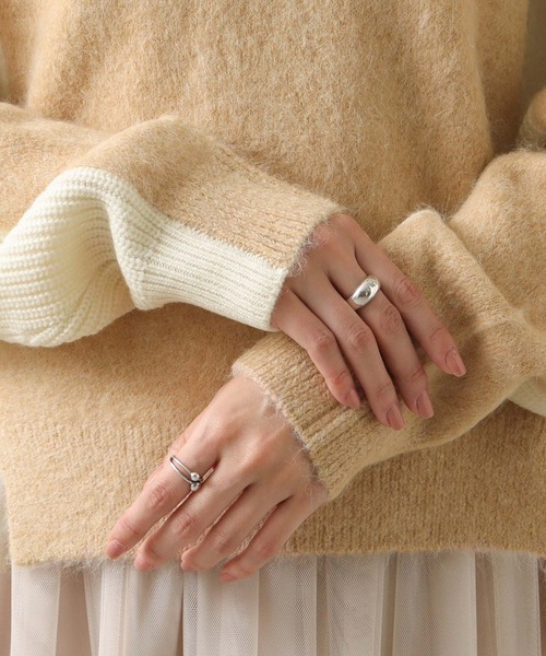 EN'DAY（エンディ）の「アルパカ混バイカラーＶネックニット（ニット/セーター・レディース・ベージュ系・FREE）」の17枚目の写真