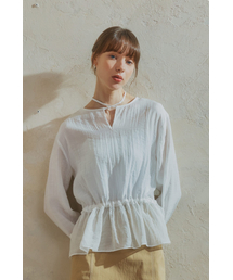 BRILLEMONTHS（ブリルモンス）の「Strap Shirring Layered Blouse [White]（シャツ/ブラウス）」
