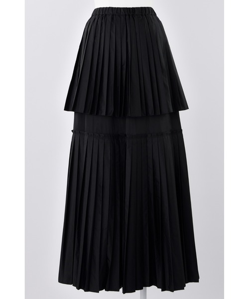 ENFOLD(エンフォルド)の「SOLOTEXサテン プリーツスカート(スカート・レディース・ブラック/ターコイズブルー・38/36)」の1枚目の写真