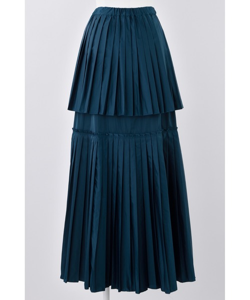 ENFOLD(エンフォルド)の「SOLOTEXサテン プリーツスカート(スカート・レディース・ブラック/ターコイズブルー・38/36)」の11枚目の写真