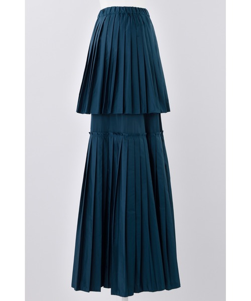 ENFOLD(エンフォルド)の「SOLOTEXサテン プリーツスカート(スカート・レディース・ブラック/ターコイズブルー・38/36)」の12枚目の写真