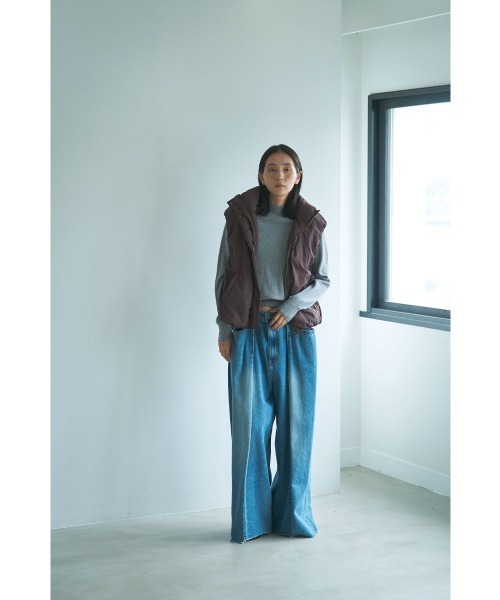 セール】BROWN PADDING VEST（ダウンベスト）｜marjour（マージュール