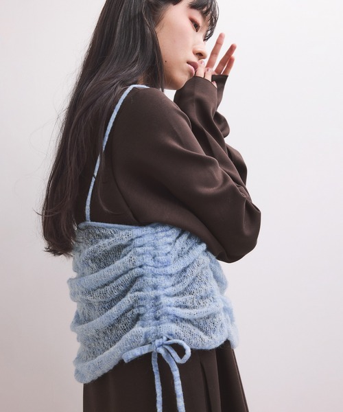 ADAM ET ROPE'（アダムエロペ）の「【WEB限定】ニットキャミソールセットワンピース（ワンピース・レディース・ブラック/ダークブラウン/チャコールグレー・FREE）」の17枚目の写真