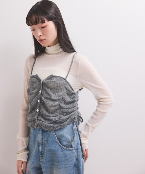 ADAM ET ROPE'（アダムエロペ）の「【WEB限定】ニットキャミソールセットワンピース（ワンピース・レディース・ブラック/ダークブラウン/チャコールグレー・FREE）」の20枚目の写真