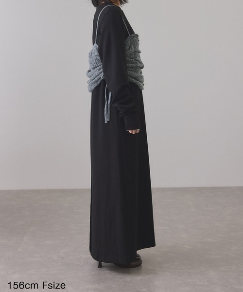ADAM ET ROPE'（アダムエロペ）の「【WEB限定】ニットキャミソールセットワンピース（ワンピース・レディース・ブラック/ダークブラウン/チャコールグレー・FREE）」の22枚目の写真