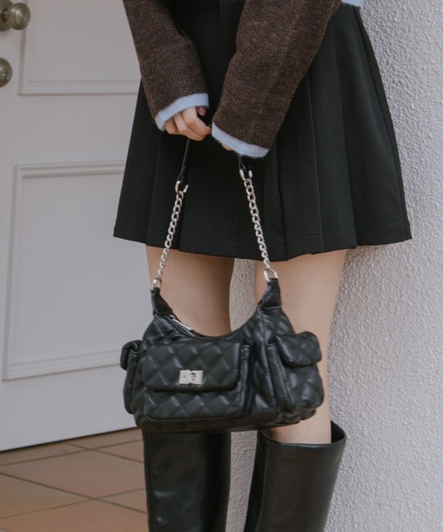 archives（アルシーヴ）の「キルトポケットバッグ（ショルダーバッグ・レディース・アイボリー/ブラック/ワイン・FREE）」の4枚目の写真