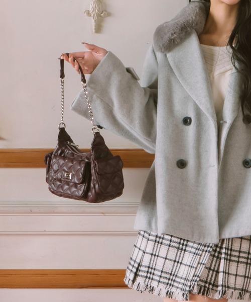 archives（アルシーヴ）の「キルトポケットバッグ（ショルダーバッグ・レディース・アイボリー/ブラック/ワイン・FREE）」の10枚目の写真