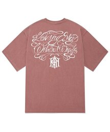 KTPP0019 チカノレタリングピグメント半袖Tシャツ - ピンク