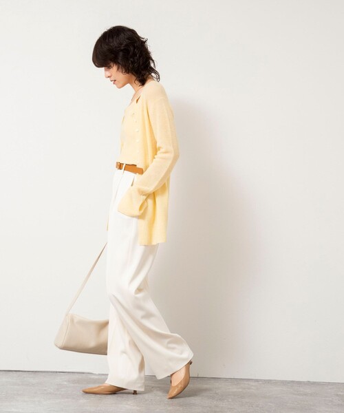 NOLLEY’S Sophi（ノーリーズソフィ）の「《手洗い可能》モヘヤ混片畦ミディ丈Cネックカーディガン（カーディガン/ボレロ・レディース・ネイビー/ホワイト/クリーム・38）」の19枚目の写真