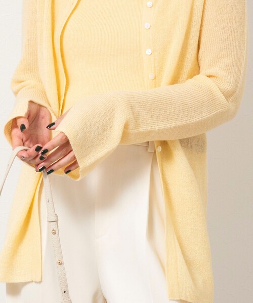 NOLLEY’S Sophi（ノーリーズソフィ）の「《手洗い可能》モヘヤ混片畦ミディ丈Cネックカーディガン（カーディガン/ボレロ・レディース・ネイビー/ホワイト/クリーム・38）」の21枚目の写真